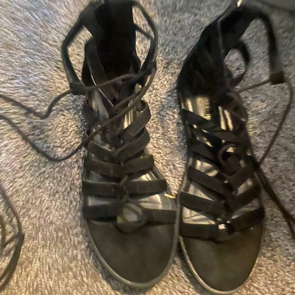 Forever 21 Shoes - Black Tie up Sandals